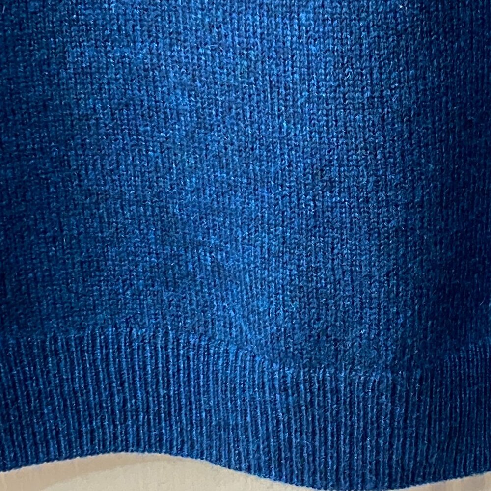 NEW Quince Mongolian Cashmere Sz M Women Sweater Pullover Short Sleeve Dark Blue - Picture 4 of 10